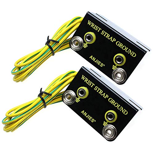 Image of MEETOOT 2pcs 2 Holes ESD Anti Static L-Type Grounding Socket for Wrist Strap Ground