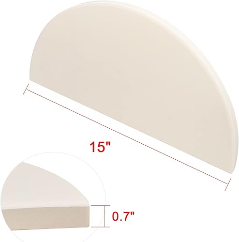 Miniatura 6 de Quantfire Half-Moon - Placas deflectoras de calor de cerámica para Kamado Joe Classic I, II, III, accesorios de barbacoa de huevo verde grande,