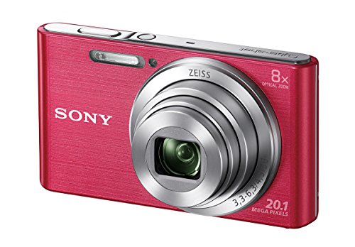 Image of Sony CyberShot DSC W830 20.1 MP Point and Shoot Camera (Pink) with 8X Optical Zoom and Camera Case + SanDisk 128GB Ultra SDXC UHS-I Memory Card - 100MB /s, C10, U1, Full HD, SD Card