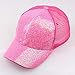 Damen Baseball Cap Pferdeschwanz,Sommer Atmungsaktiv Mesh Baseballmütze, Outdoor Wasserdichte Schnell Trocknend Sportmütze Sportkappe,Faltbar Waschbar Verstellbar Basecap Sonnenhut (Hot Pink, 54)
