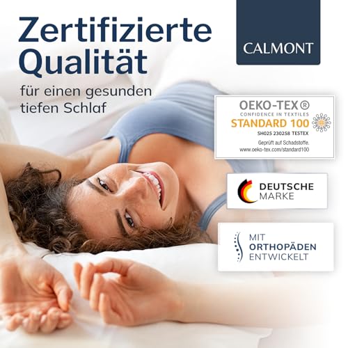CALMONT - Orthopädisches Kissen für alle Schlaftypen I Nackenstützkissen für erholsamen Schlaf I Memory Foam Kissen für ideale Anpassung I Kopfkissen Nackenschmerzen ergonomisches Kopfkissen (Weiß)