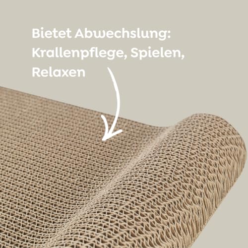 TRIXIE Kratzpappe Wild Cat – Kratzbrett für Katzen aus stabiler Wellpappe mit Katzenminze - 41 × 24 × 7 cm - zur Krallenpflege & Beschäftigung - 48000