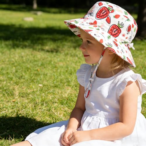 Sombrero de sol para bebé ajustable con protección UPF 50+ para niños rojo 2