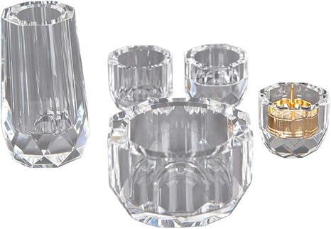 ダブル/ミストブルー 仏具 仏具セット ミニクリスタル クリアー 5点