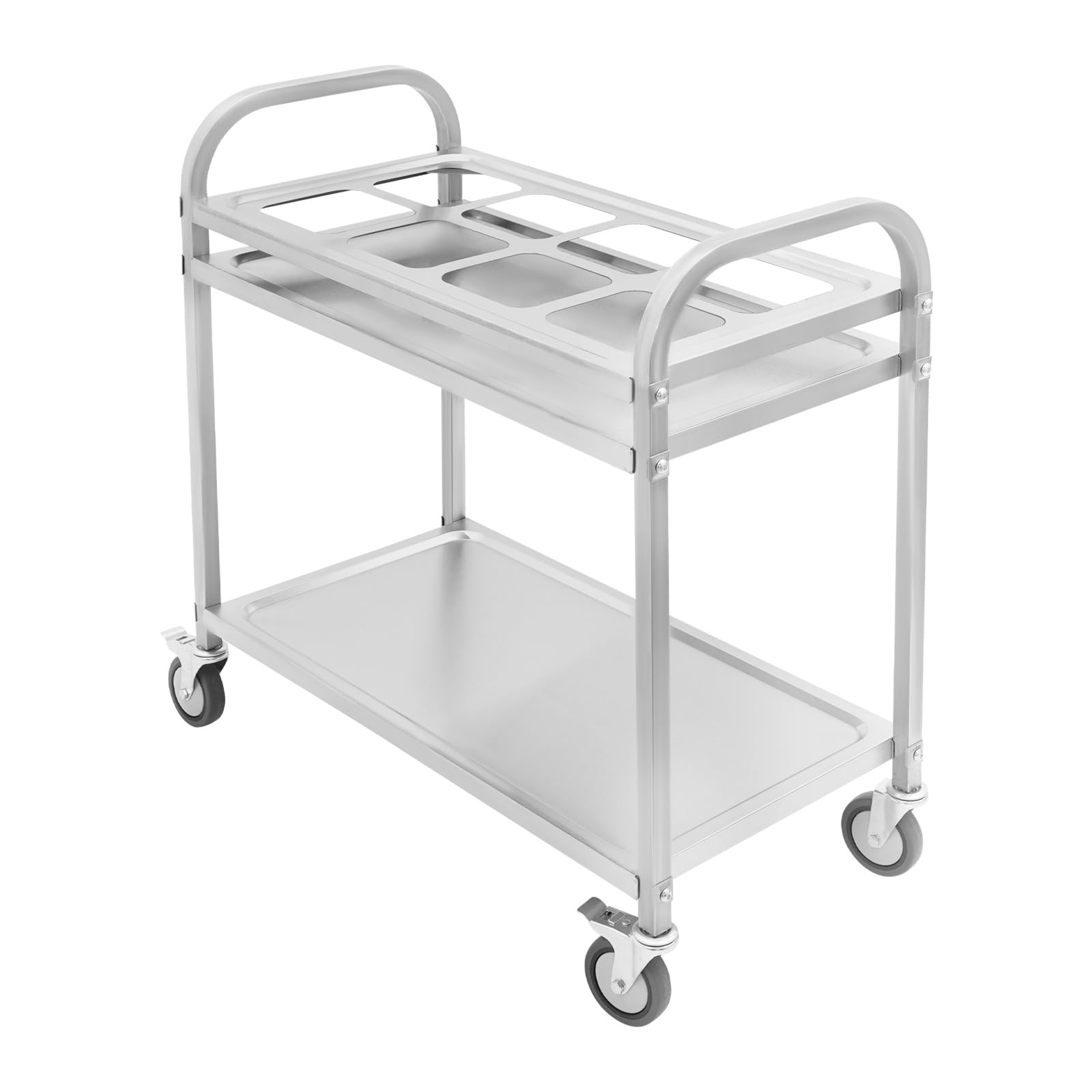 Carro de servicio de acero inoxidable 201, carro de servicio para especias, carrito de servicio con ruedas, para restaurantes, cocinas, restaurantes buffet, hoteles, 85 x 45 x 83,5 cm