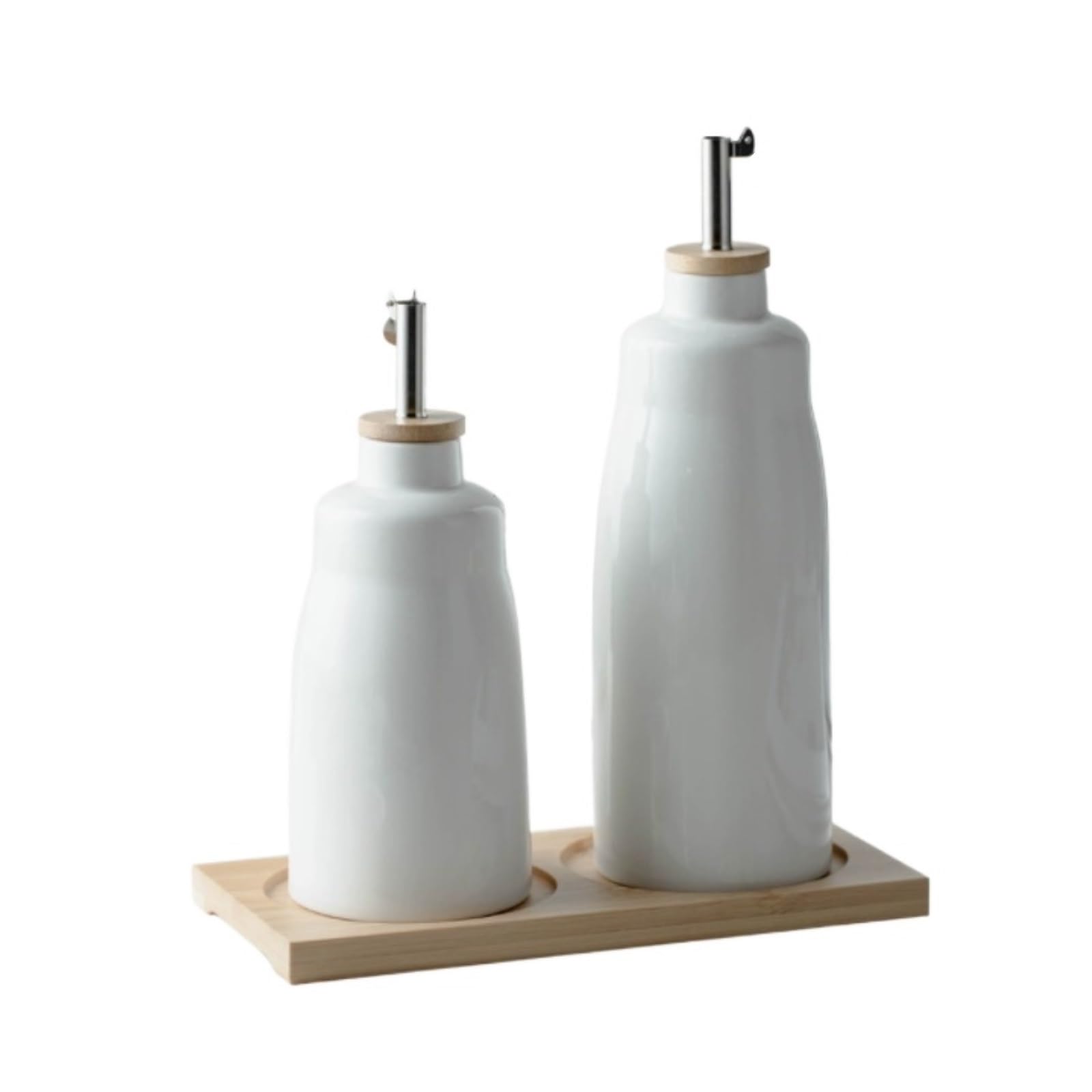 GFJHdfhE Cruet Set - Cooking Tools Kitchen Ceramic Oil Vinegar Dispenser Set With Bamboo Tray Porcelain Container Housewares
