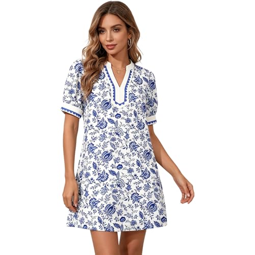Robe trapèze moderne col V vêtement chic simple élégant
