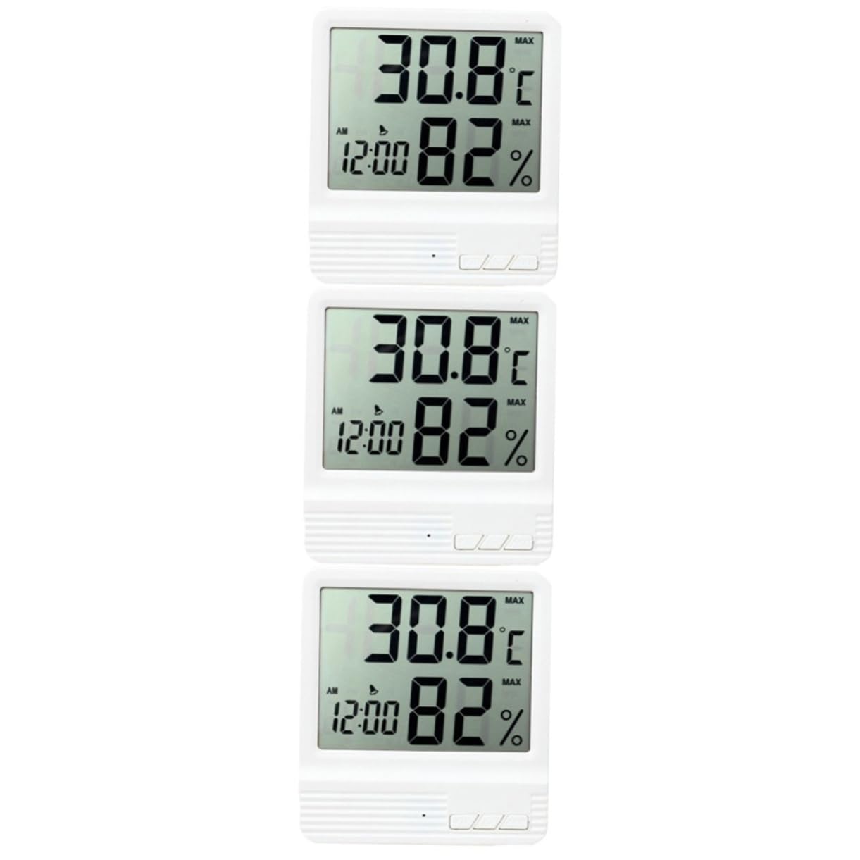 Uonlytech 3piezas Higrómetro Digital De Alta Precisión Para Interior Monitor De Temperatura y Humedad Medidor Portátil Pantalla Lcd Para Hogar y Oficina