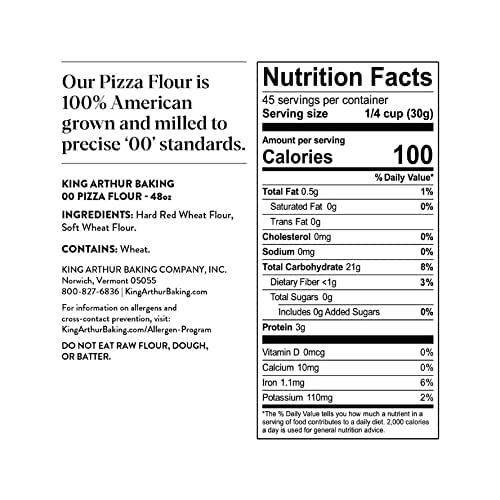 Miniatura 5 de King Arthur 00 harina de pizza proyecto verificado sin OMG trigo cultivado 100 estadounidense 3 libras
