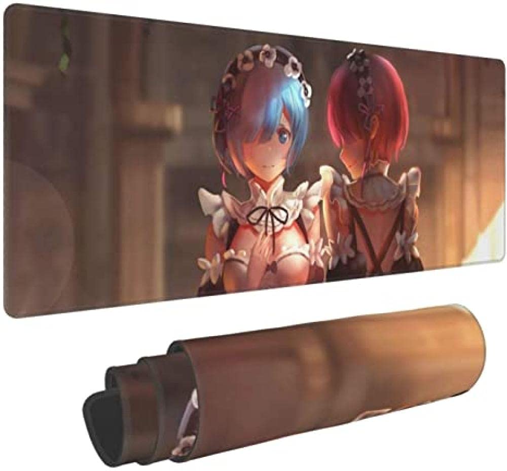Amazon ステッチエッジ付きxacujqアニメビッグマウスパッド ラップトップラバーベースゲームマウスマット テーブルマット かわいい女の子 35x16in Xacujq パソコン 周辺機器 通販