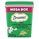 Dreamies Catnip Katzensnacks mit Minze – Traumhaft knusprige Taschen mit zarter Füllung, 2 x 350g