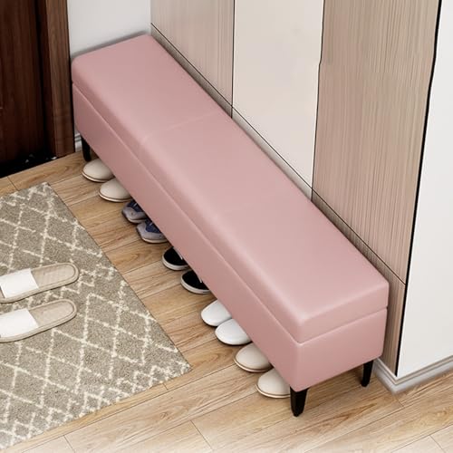 Étagère à chaussures élégante pour entrée dotée d'une assise rose confortable