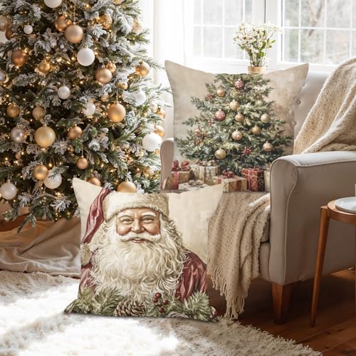 Fundas Cojin Navidad 50x50 cm para sofá, cama, sala de estar y dormitorio, pack de 4 textiles 3