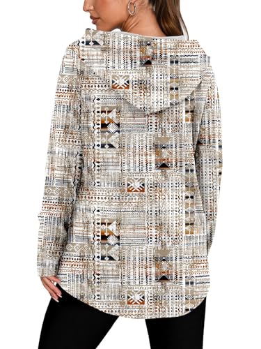 BETTE BOUTIK Womens Quarter Zip Tunic Hoodies Pullover Long Hooded Sweatshirts S-3XL