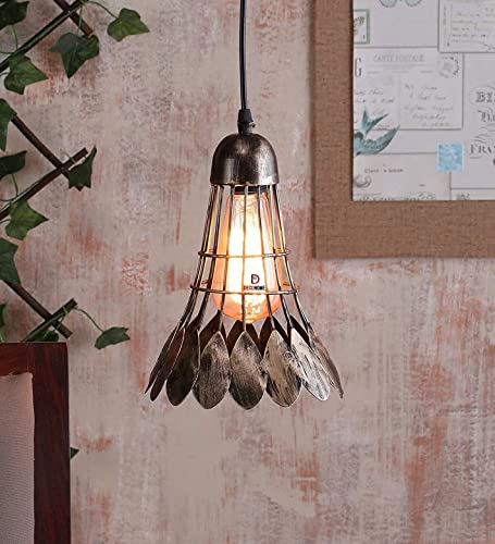 Image of DECOHOME Modern Hanging Ceiling Lamp Lights for Home & Decor | Premium Finish Pendant Light for Living Room, Bedroom & Dining Area | Stylish Indoor Lighting | Chandelier Lights (Shuttlecork-Gold)
