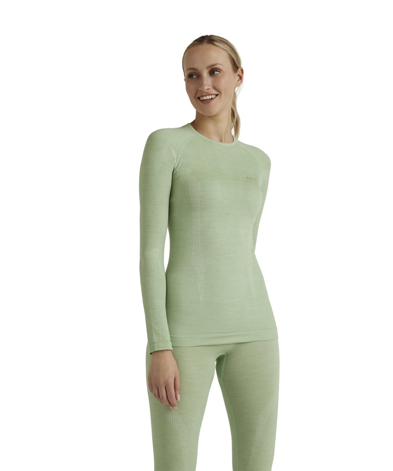 FALKE Donna Wool-Tech Round Neck Maglia Sportiva Tecnica Manica Lunga Intimo Funzionale Termico per Clima Molto Freddo Traspirante termoregolante antiodore sostenibile Lana Filo Funzionale 1 Pezzo | in lana merino per temperature da fredde a molto fredde