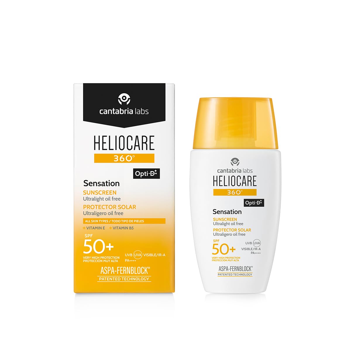 Cantabria Labs - Heliocare 360º Sensation - 50ml - Protección Solar Facial - SPF 50+ - Ultra Ligera y Resistente al Agua