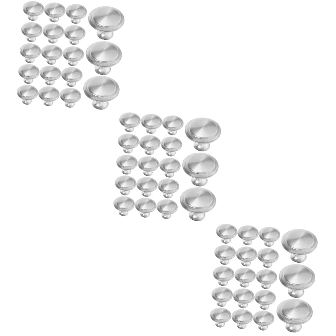 Boutons de tiroir en fer argenté et noir pour garde-robe et finitions de luxe