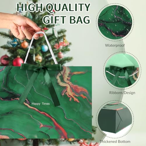 Image of JMANNI Gift Bags, Valentines Gift Bags with Ribbon, Portable Paper Gift Bag, Marble Pattern, for Any Occasion, Including Valentines Day Baby Shower Birthday Party Wedding Mothers Day(LP11-DLS01-L