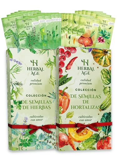 24 Variedades De Jardín Plantas, 13,800 Semillas Para Huerto Cultivar De Hierbas Aromáticas y Verduras: Rúcula, Cebollino, Perejil – Jardinería En Casa Interior y Exterior, Regalos Para Hombre y Mujer