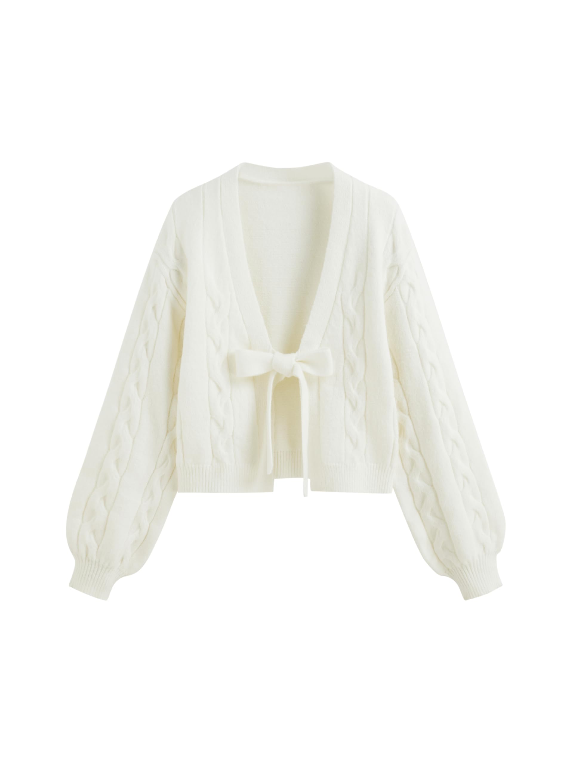 CIDER Womens Crop Tie Front Cardigan V Neck Bow Sweaters Cute Cozy Trendy Fall Outfits