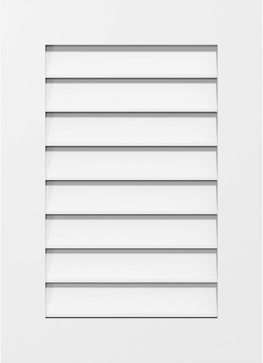 Ekena Millwork GVPVE24X2401SF Vertical Surface Mount PVC Gable Vent, 24"W x 24"H, Factory Primed White 24"W x 24"H Functional