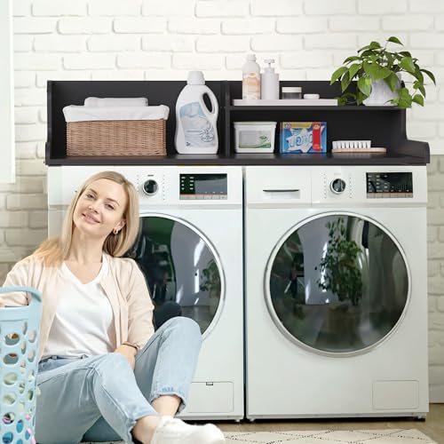 image for DTK Washer Dryer Wood Countertop with Shelf, Laundry Topper with Non-S