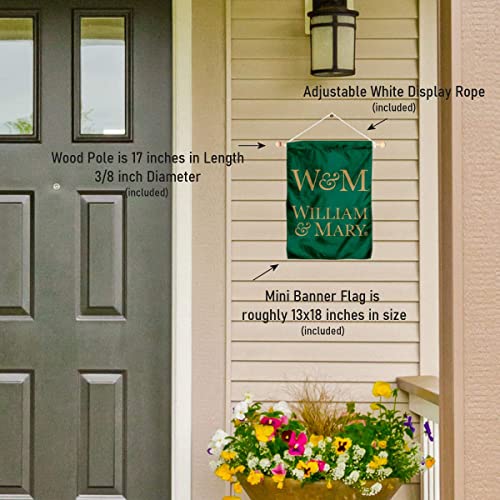 William & Mary Tribe Mini Small Banner And Banner Pole Bundle #TOP1
