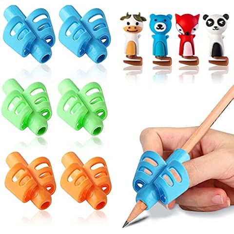 Bleistift Griffe, 6 Stück Schreibhilfe Stift Griff Ergonomische Stifthalter Korrekte Handschrift Haltung Schreibhilfe Cover