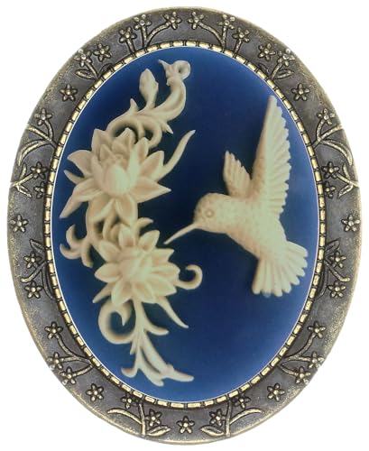 Image of Floral Pin Brooch Antique Brass Flower Decor Fashion Cameo Jewelry Pouch for Gift