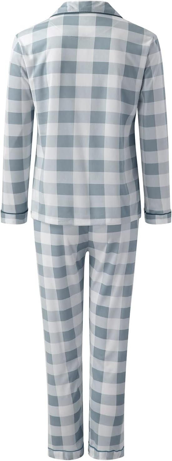 Womens Pajamas Set Button Down Long Sleeve Sleepwear Shirt and Pants Pjs Lounge Set Casual Loose Soft Comfy Nightwear