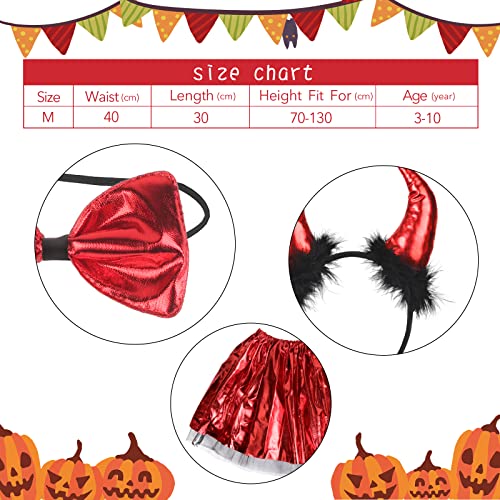 HONMOK 4 Pezzi Rosso Corna da Diavolo Halloween