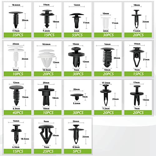 Image of Frokom 36 Most Popular Sizes Nylon Bumper Fender Rivets,820pcs Car Push Retainer Clips Fasteners Cars Body Kits,Fasteners Remover for Ford GM Toyota Honda Chrysler BMW Benz Nissan Subaru Audi