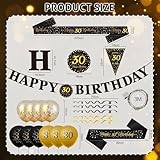 30th Birthday Decorations, 20 Pcs, Include Happy 30th Birthday Banner Straps Hanging Swirls Triangle Flags Confetti Latex Balloons & 10Ft Light String for Women Men Party Supplies - Image 2