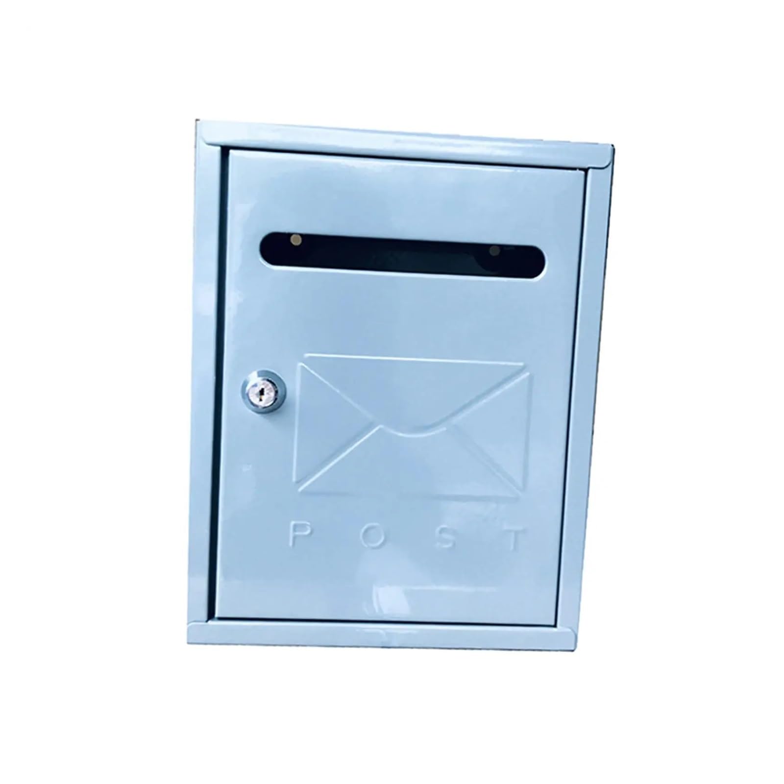 Boîte aux lettres murale extérieure verrouillable argent 8,5x12,2 robuste