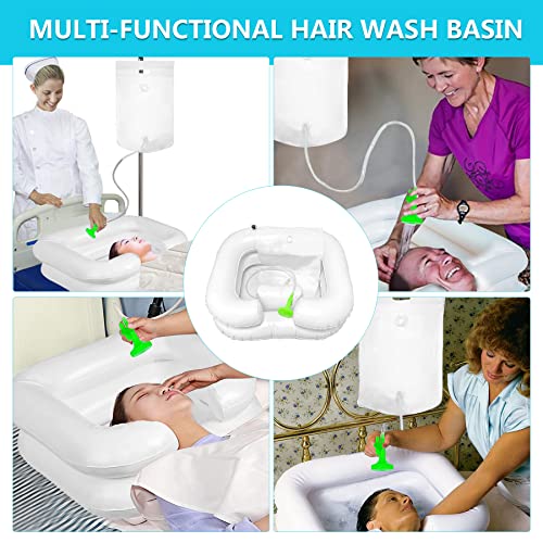TZEKING Aufblasbares Haarbecken, Duschkopf und Wasserbeutel, aufblasen, Duschsystem, großes Waschbecken
