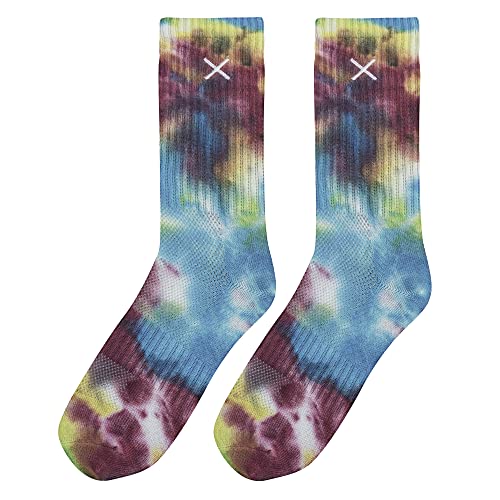 Image of Odd Sox - Basix Unisex Tie Dye Collection Crew Socks - Soft Cotton Blend, Breathable Cushioned Fit, Medium & Large Sizes