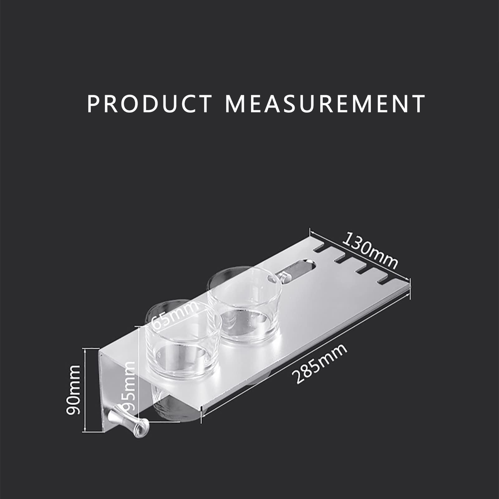 Porta Cepillo de Dientes, Soporte Cepillo de Dientes Eléctrico, Pared Estuche Cepillo Dientes con 4 Ranuras para Cepillos, Organizador Baño Aluminio Sin Taladro para Baño Plata