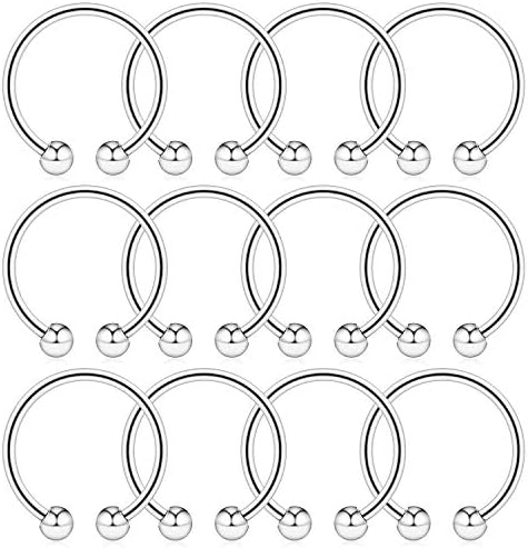 HoeudjoFaux Septum Piercing Fake Septum Nose Hoop Rings Stainless Steel Faux Lip Ear Nose Face Septum Ring Non Piercing Clip On Septum Jewelry for Women Men