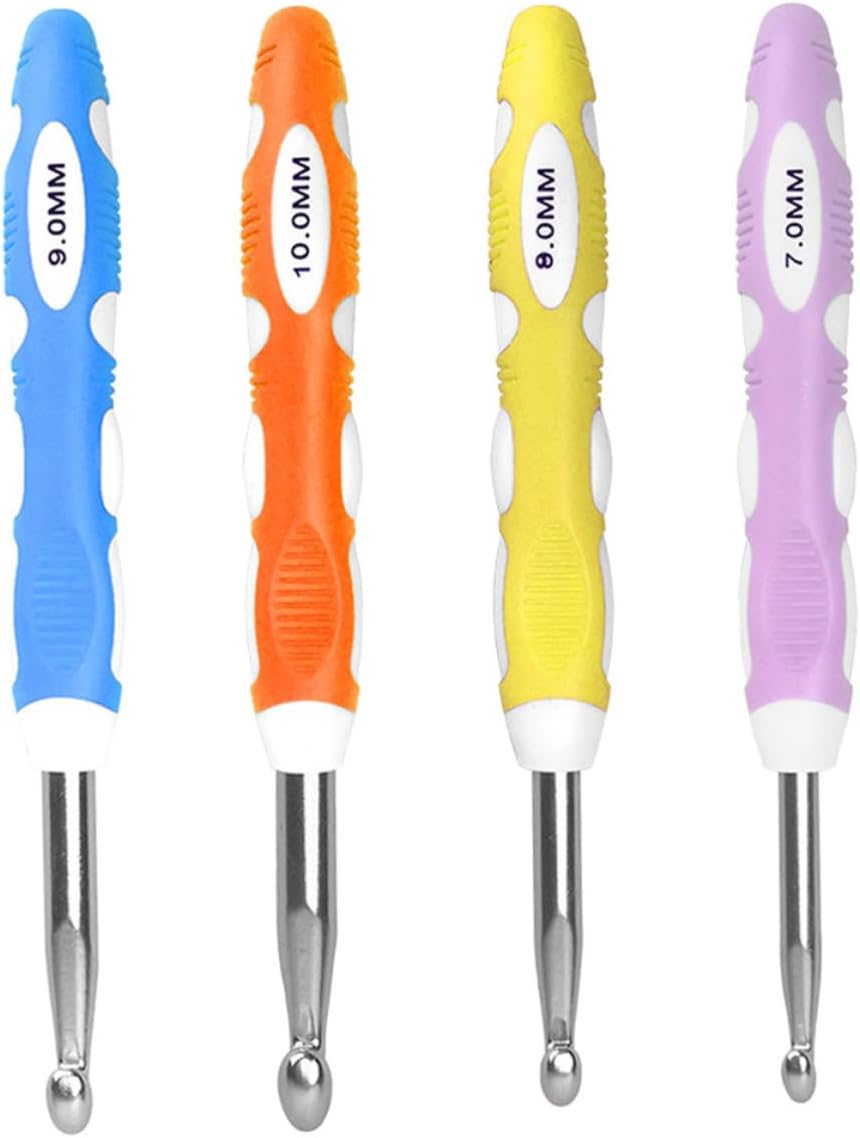 4pcs Extra Large Aluminum Crochet Hooks Kit Anti Slip Handle