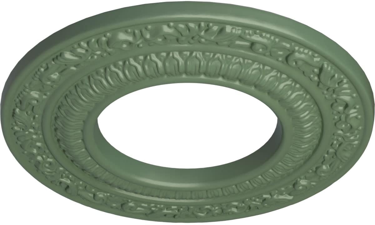 Ekena Millwork CM08ADAGF 8-1/8" x 4-1/8" x 1/2" Andrea Ceiling Medallion, Athenian Green