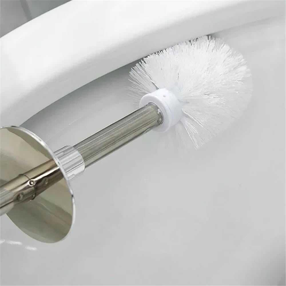 Escobillas de Baño Juego de portaescobillas plástico con Mango Largo for baño, for el Suelo del Escobilla WC(Negro)