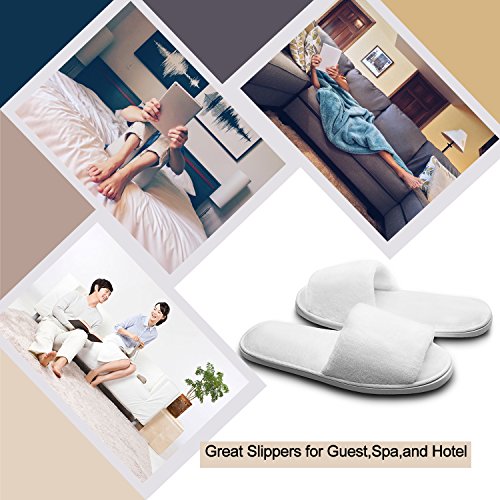 Pantoufles blanches pour spa et invités AhfuLife | Solution confort 5 paires - 7