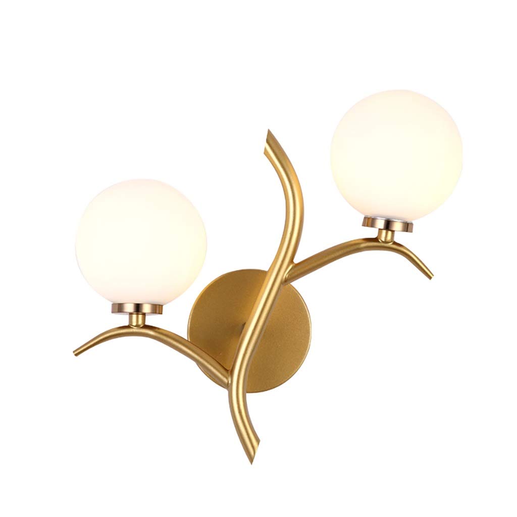 HynJGih Art wall lamp Hotel Room LED Bedside lamp Indoor Double Head wall Decoration lamp Energy Saving Eye lamp(Gold)