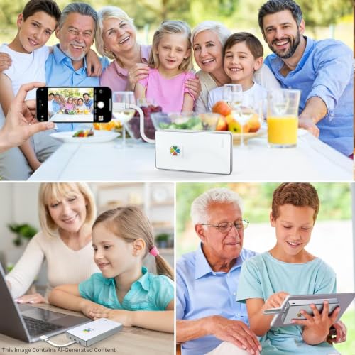 Image of iDiskk MFi Certified 1TB External Hard Drive for iPhone iPad Android Phones /MacBook /PC,iPhone Memory Storage to auto Backup Docs Photos /Videos,Metallic Silver iPhone Hard Drive