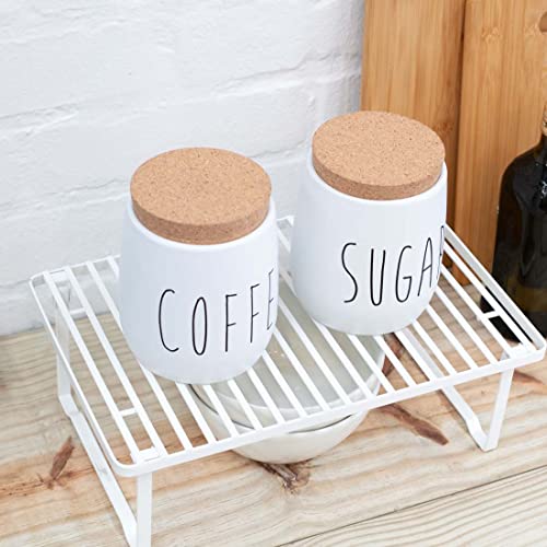 Lata Hermética para Café de Metal com Tampa de Cortiça Oak YOI 811500119 Branco 850ML