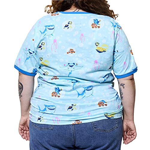 T-shirt Le Monde de Nemo Pixar Loungefly vêtement Disney collector bubble bleu taille XL - 3