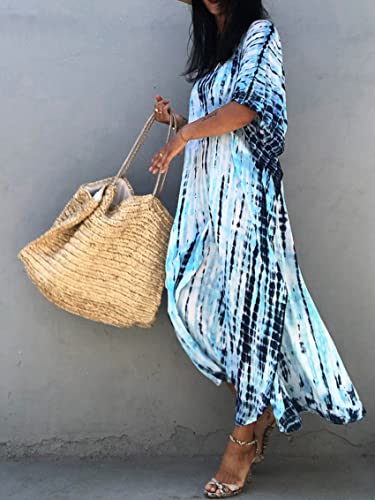 Image of Kaftan Dresses for Women Plus Size Summer Beach Dress with Print and Swim Cover Ups