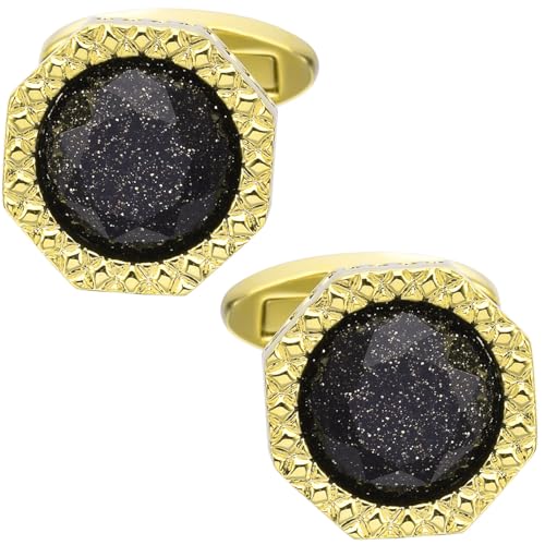 Gemelos Octágono Obsidiana Negra para Hombre en Caja miniatura 3