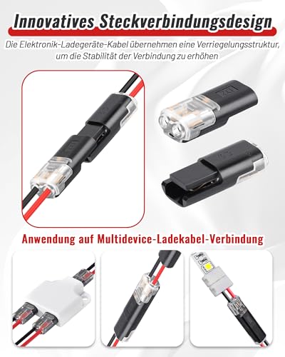 Auto Kabelverbinder Wasserdicht 2 Polig 20 Stück,2V Stecker 2-pin, Schnelle Kabelsteckverbindungen 12V für 18-22 AWG Kabel Crimp, Kabelsteckverbinder, Auto Stecker Steckverbindung Steckbarer Kabelansc